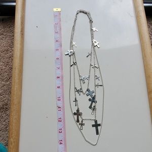 Cross multi-strand necklace